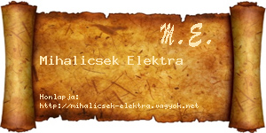 Mihalicsek Elektra névjegykártya